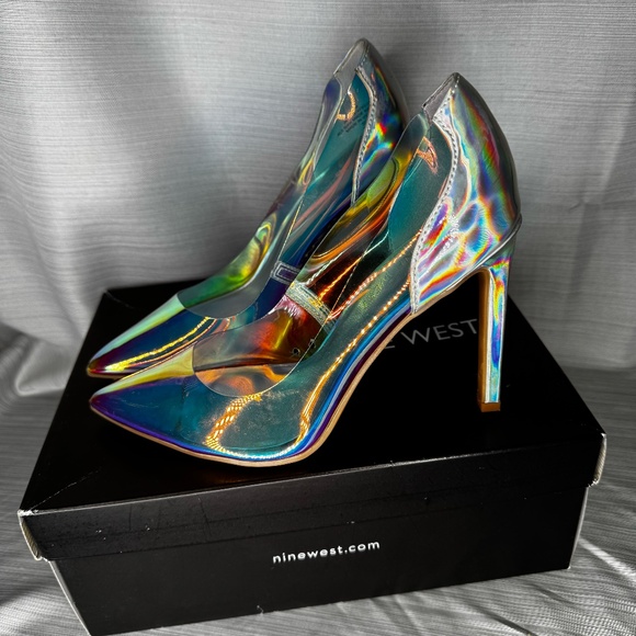Nine West X Forever 21 Women's Pump Iridescent Silver Size 6M - Picture 2 of 7